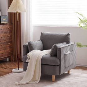 29.5 "W Modern Fabric Decorative Chair Armchair Upholstered Reading Chair Single Sofa Casual Club Chair with Solid Wooden Feet and 2 Pillow, for livin