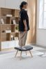 Wooden Step ottoman,Wooden Step Stool for Adults,Square Cushion Foot Stool,Small Stool with Non-Slip Pad,Wood Stool Suitable for Bedroom, Living Room