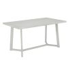 TOPMAX Farmhouse 6-Piece Wood Dining Table Set with 4 Upholstered Chairs and Bench, Gray