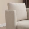 30.7" Wide Accent Chair with Ottoman Armchair Upholstered Reading Chair Single Sofa with Wooden Leg and Throw Pillow for Living Room Bedroom Dorm Room