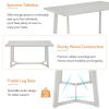 TOPMAX Farmhouse 6-Piece Wood Dining Table Set with 4 Upholstered Chairs and Bench, Gray