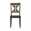 Charcoal Brown Finish 5PC Dining Set Table and 4 Side Chairs X-Back Design Kitchen Dining Furniture Wooden Transitional Breakfast