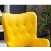 Doarnin Contemporary Silky Velvet Tufted Button Back Accent Chair, Yellow