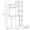 DEPOT E-SHOP Aramis Desk, Five Shelves, Two Superior Shelves, Light Gray