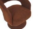 Swivel Accent Chair Armchair, Round Barrel Chair in Fabric for Living Room Bedroom,Brown Teddy
