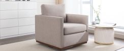 Mid Century Modern Swivel Accent Chair Armchair for Living Room, Bedroom, Guest Room,Office,Light Gray