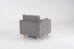 29.5 "W Modern Fabric Decorative Chair Armchair Upholstered Reading Chair Single Sofa Casual Club Chair with Solid Wooden Feet and 2 Pillow, for livin