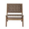 Faux Leather Woven Accent Chair