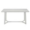TOPMAX Farmhouse 6-Piece Wood Dining Table Set with 4 Upholstered Chairs and Bench, Gray