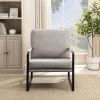 Contemporary Square Metal Frame Accent Chair ‚Äì Mushroom / Black