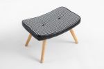 Wooden Step ottoman,Wooden Step Stool for Adults,Square Cushion Foot Stool,Small Stool with Non-Slip Pad,Wood Stool Suitable for Bedroom, Living Room