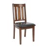 Espresso Finish 6pc Dining Set Tabe Bench and 4 Chairs Set Black Faux Leather Upholstered Seat Dining Kitchen Set Wooden Furniture