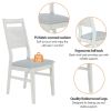 TOPMAX Farmhouse 6-Piece Wood Dining Table Set with 4 Upholstered Chairs and Bench, Gray