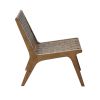 Faux Leather Woven Accent Chair