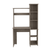 DEPOT E-SHOP Aramis Desk, Five Shelves, Two Superior Shelves, Light Gray