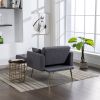 36.61'' Wide Modern Accent Chair With 3 Positions Adjustable Backrest, Tufted Chaise Lounge Chair, Single Recliner Armchair With Ottoman And Gold Legs