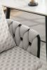 Beige Modern Velvet Dining Chairs Set of 2 Hand Weaving Accent Chairs Living Room Chairs Upholstered Side Chair with Black Metal Legs for Dining Room