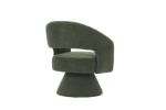 Swivel Accent Chair Armchair, Round Barrel Chair in Fabric for Living Room Bedroom,Green Teddy