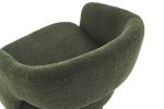 Swivel Accent Chair Armchair, Round Barrel Chair in Fabric for Living Room Bedroom,Green Teddy