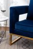 Lenola Contemporary Upholstered Accent Arm Chair, Blue