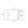 Malaui 120 Desk, Two Legs, Two Drawers, Two Shelves -Light Gray