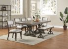 Contemporary Dining Room Furniture Dining Table w Leaf Ash Gray Large Family 9pc Dining Set 8x Side Chairs