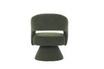 Swivel Accent Chair Armchair, Round Barrel Chair in Fabric for Living Room Bedroom,Green Teddy