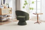 Swivel Accent Chair Armchair, Round Barrel Chair in Fabric for Living Room Bedroom,Green Teddy
