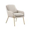 Contemporary Upholstered Boucle Minimalist Accent Chair ‚Äì Cream / Gold