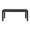 Antique Black Finish Modern Dining 5pc Set Rectangular Table and 4 Upholstered Chairs Textured Gray Wooden Dining Room Furniture