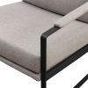 Contemporary Square Metal Frame Accent Chair ‚Äì Mushroom / Black
