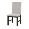 Antique Black Finish Modern Dining 5pc Set Rectangular Table and 4 Upholstered Chairs Textured Gray Wooden Dining Room Furniture