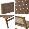 Faux Leather Woven Accent Chair