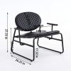 Modern Oval Back Faux Leather Accent Chairs, Armchairs Living Room Chairs Leisure Chair Lounge Chair with Metal Frame, Black