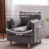 29.5 "W Modern Fabric Decorative Chair Armchair Upholstered Reading Chair Single Sofa Casual Club Chair with Solid Wooden Feet and 2 Pillow, for livin