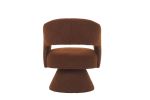 Swivel Accent Chair Armchair, Round Barrel Chair in Fabric for Living Room Bedroom,Brown Teddy