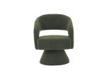 Swivel Accent Chair Armchair, Round Barrel Chair in Fabric for Living Room Bedroom,Green Teddy
