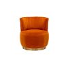 360 Degree Swivel Cuddle Barrel Accent Sofa Chairs, Round Armchairs with Wide Upholstered, Fluffy Velvet Fabric Chair for Living Room, Bedroom, Office