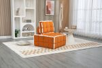 COOLMORE Upholstered Deep Seat Armless Accent Single Lazy Sofa Lounge Arm Chair,Comfy Oversized Leisure Barrel Chairs for Living Room/Office/Meetingro