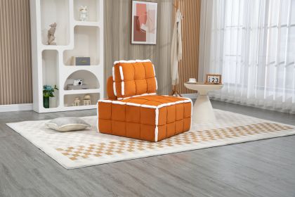 COOLMORE Upholstered Deep Seat Armless Accent Single Lazy Sofa Lounge Arm Chair,Comfy Oversized Leisure Barrel Chairs for Living Room/Office/Meetingro (Color: as Pic)