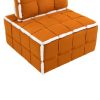 COOLMORE Upholstered Deep Seat Armless Accent Single Lazy Sofa Lounge Arm Chair,Comfy Oversized Leisure Barrel Chairs for Living Room/Office/Meetingro
