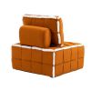 COOLMORE Upholstered Deep Seat Armless Accent Single Lazy Sofa Lounge Arm Chair,Comfy Oversized Leisure Barrel Chairs for Living Room/Office/Meetingro