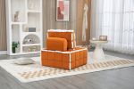 COOLMORE Upholstered Deep Seat Armless Accent Single Lazy Sofa Lounge Arm Chair,Comfy Oversized Leisure Barrel Chairs for Living Room/Office/Meetingro