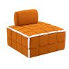 COOLMORE Upholstered Deep Seat Armless Accent Single Lazy Sofa Lounge Arm Chair,Comfy Oversized Leisure Barrel Chairs for Living Room/Office/Meetingro